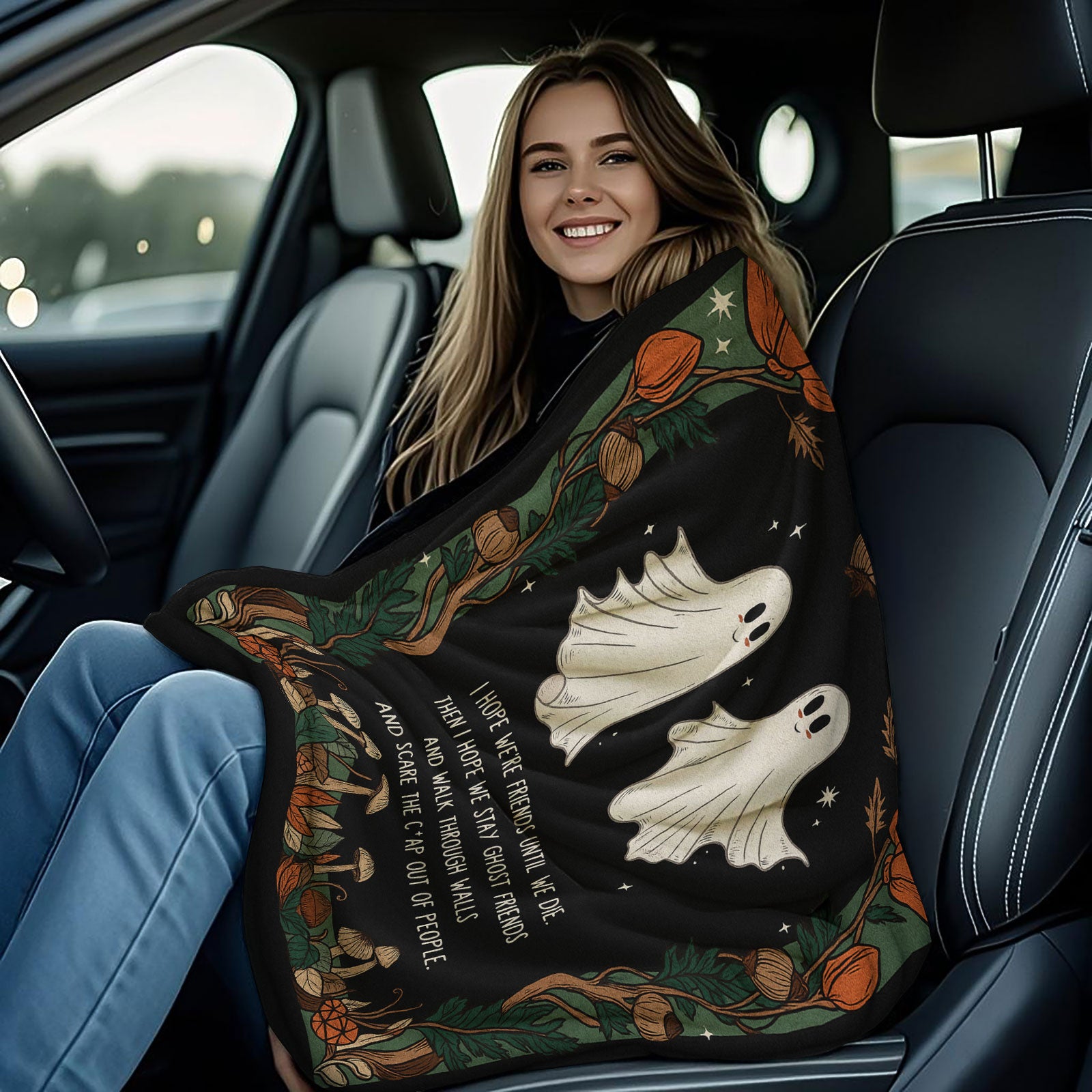 Halloween Ghost Flannel Blanket