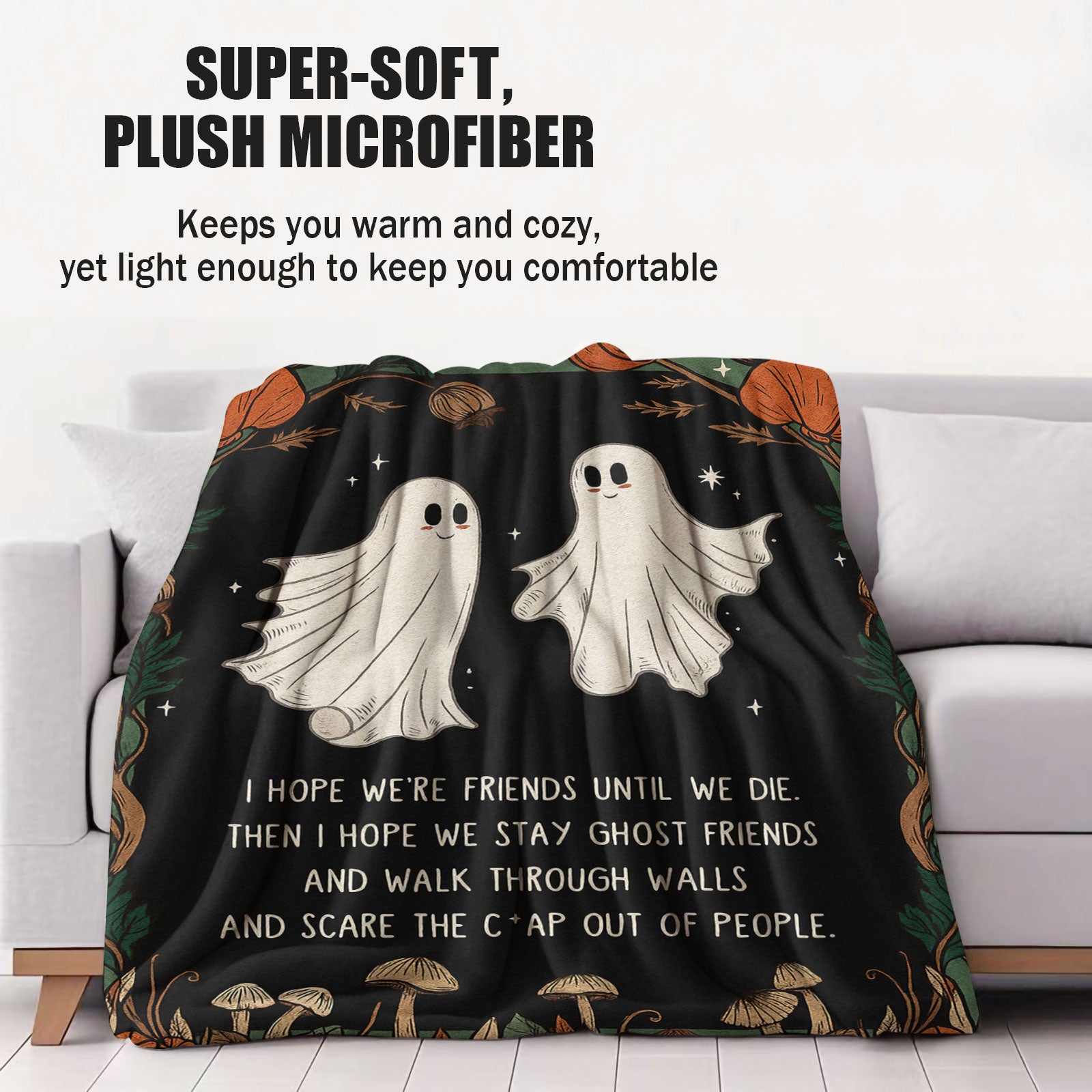 Halloween Ghost Flannel Blanket