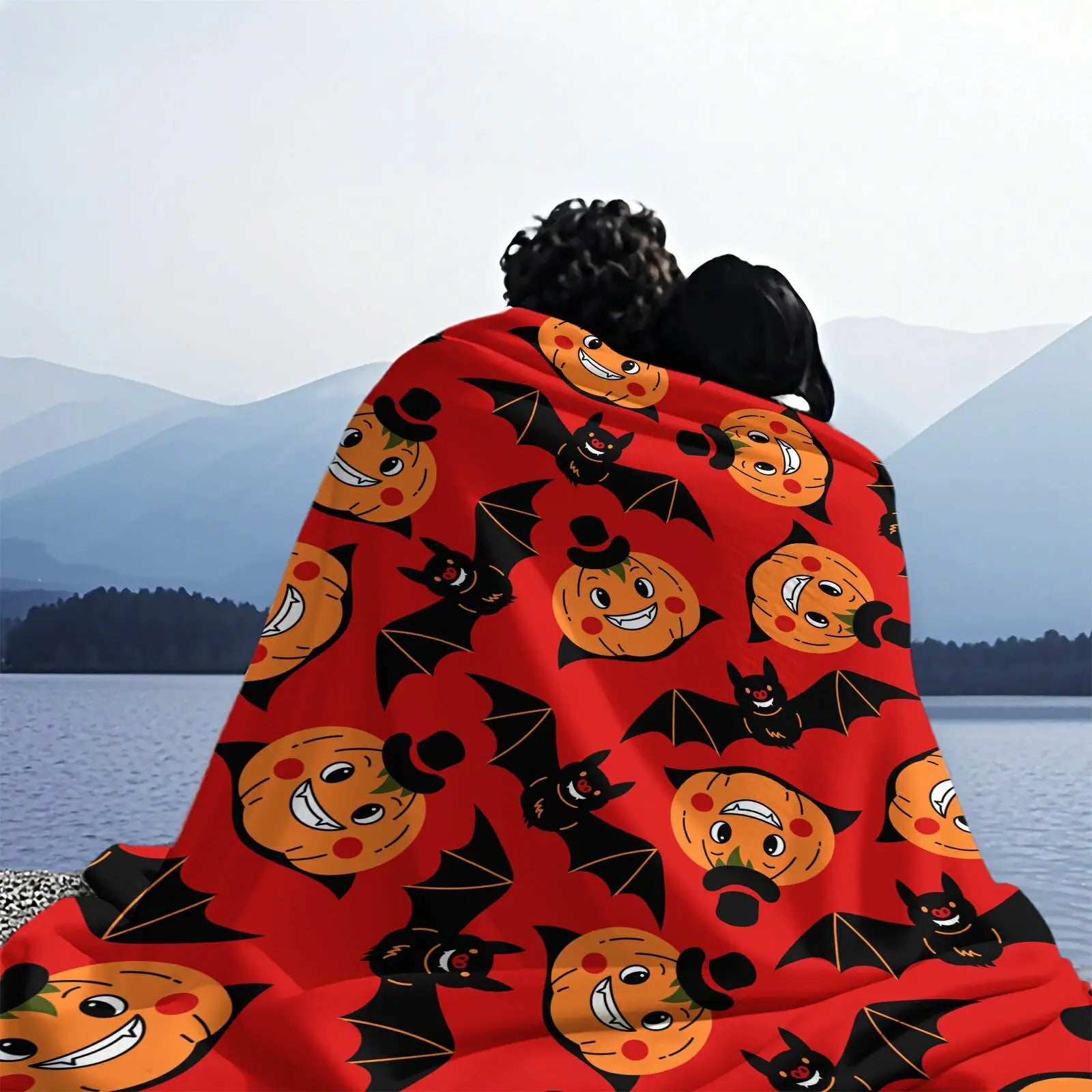 Halloween Pumpkin Bat Flannel Blankets
