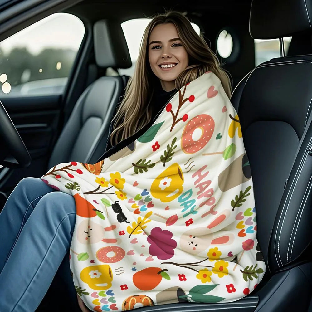 Happy Day Cute Pattern Multipurpose Throw Blanket