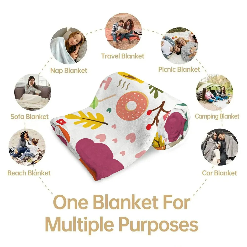 Happy Day Cute Pattern Multipurpose Throw Blanket