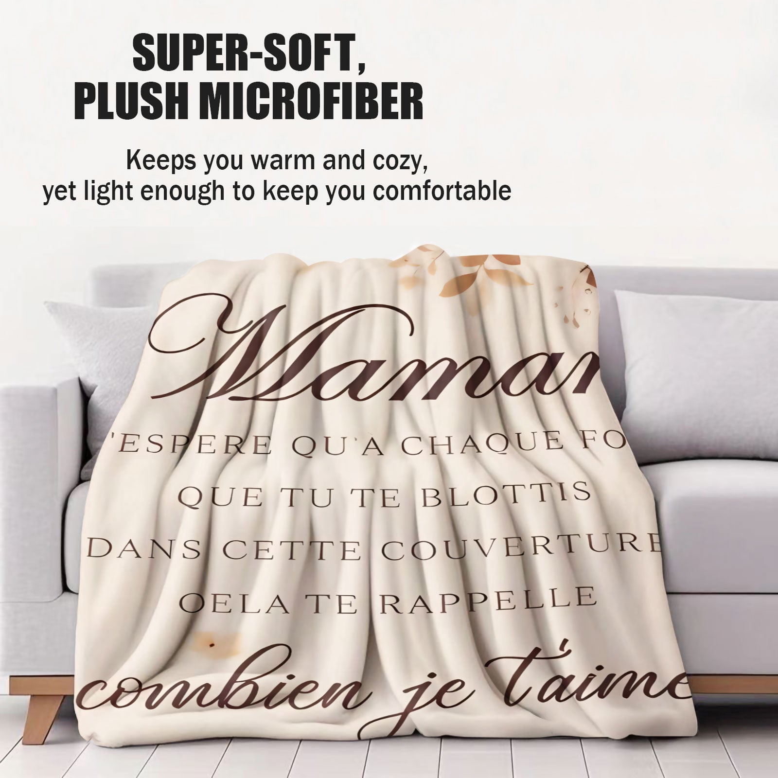Inspired “Maman” Throw Blanket A Loving Gift for Mom