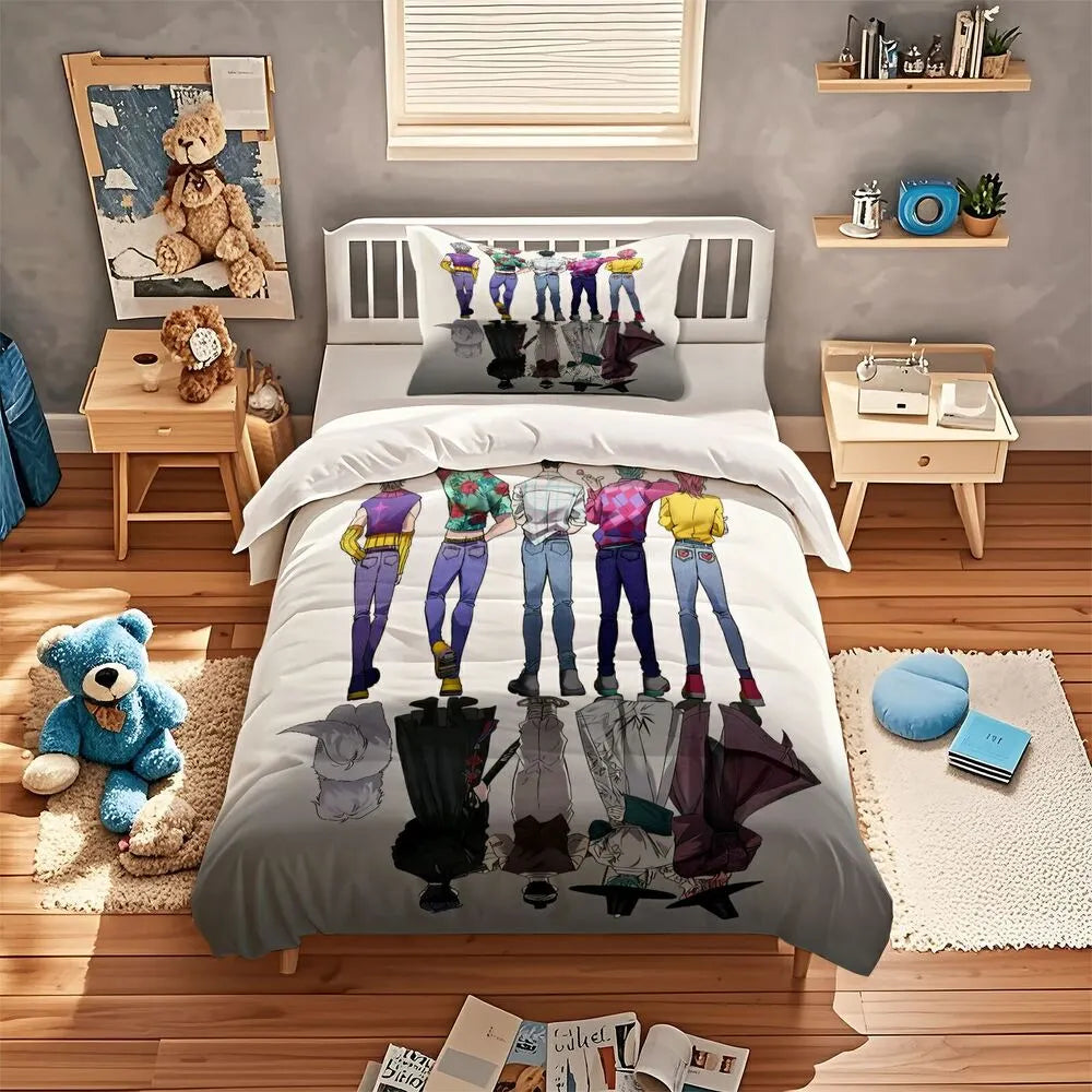 K-POP Demon Hunters Anime Boy Group Reversible Bedding Set