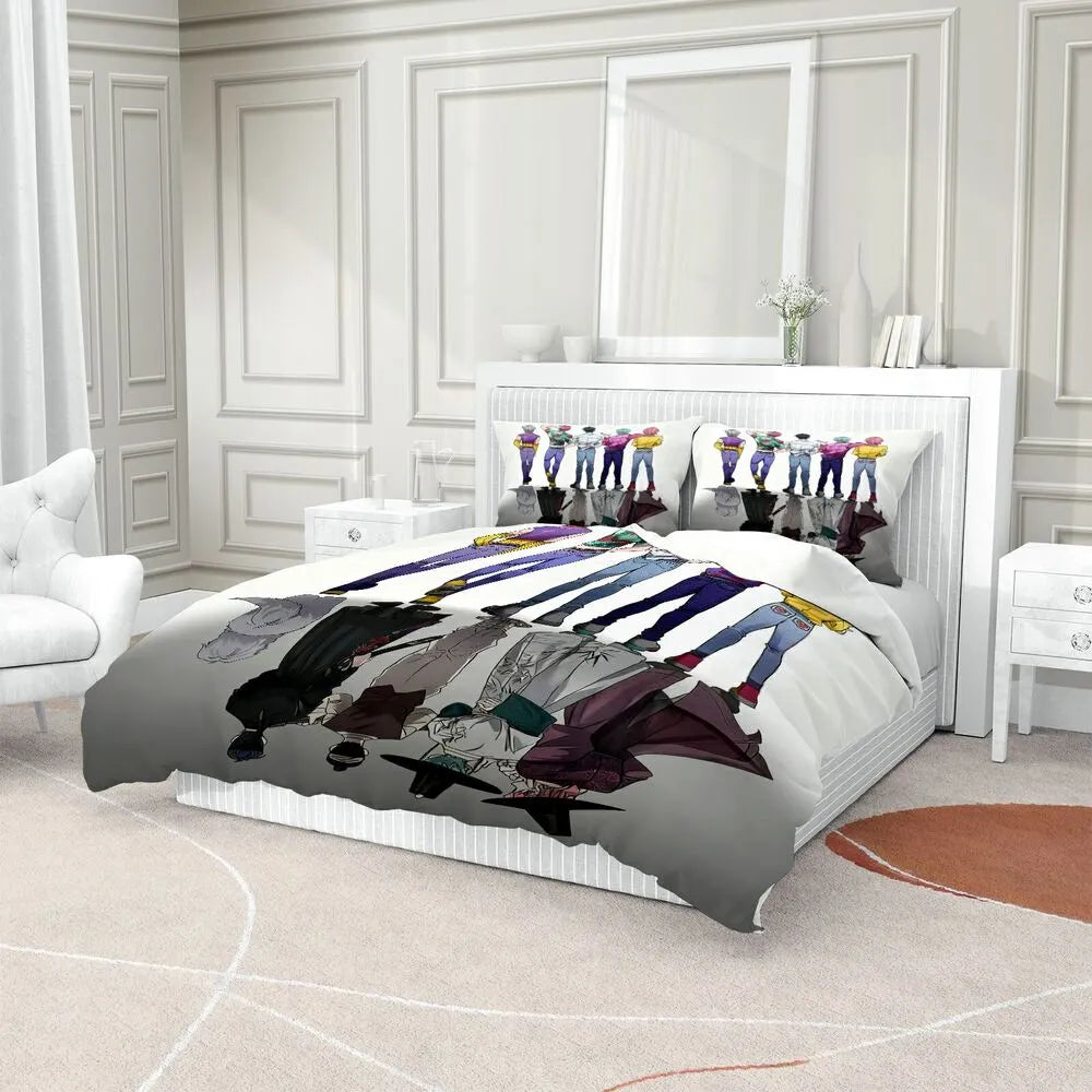 K-POP Demon Hunters Anime Boy Group Reversible Bedding Set