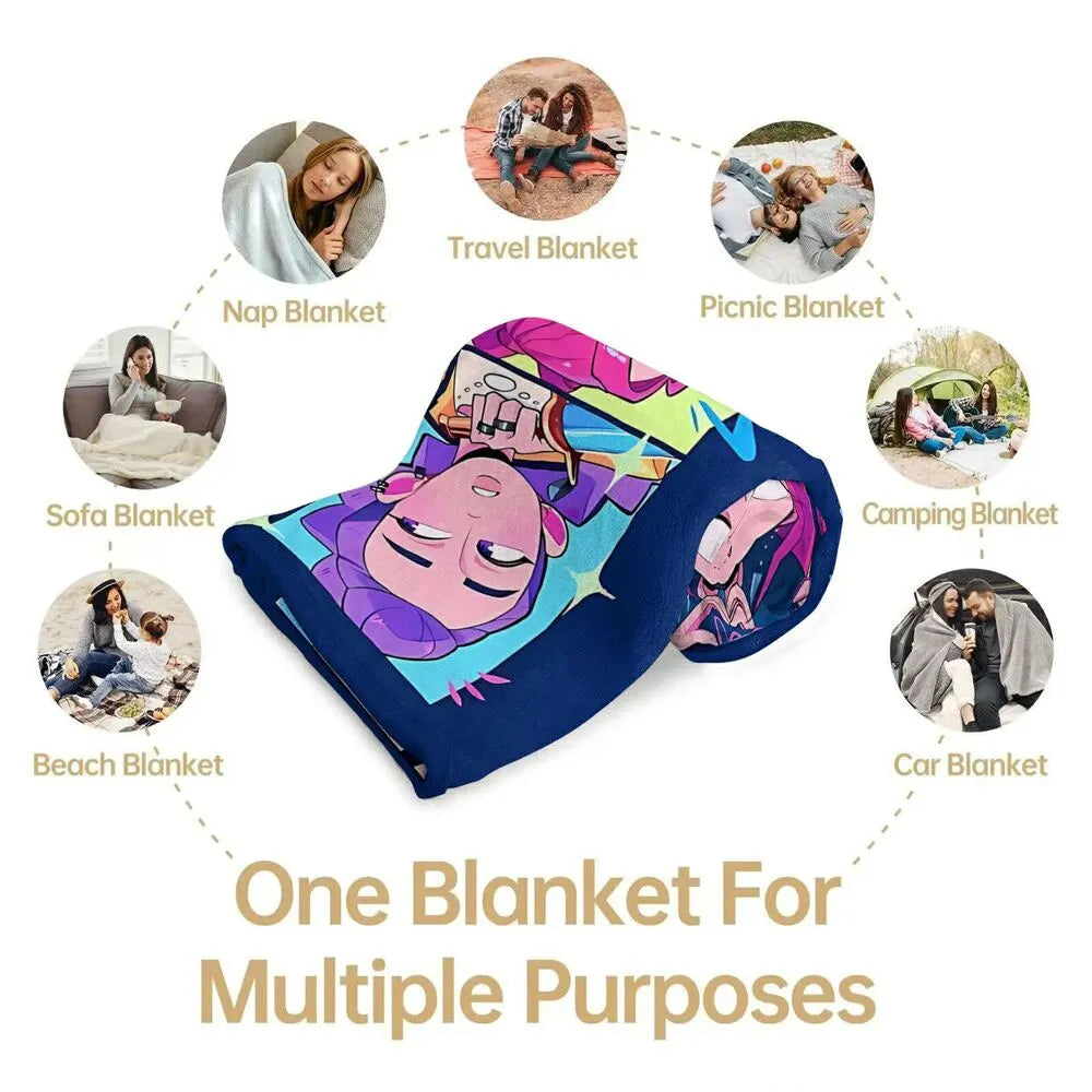 K-POP Demon Hunters Anime Characters Collage Multipurpose Throw Blanket