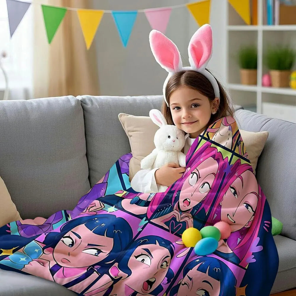 K-POP Demon Hunters Anime Characters Collage Multipurpose Throw Blanket