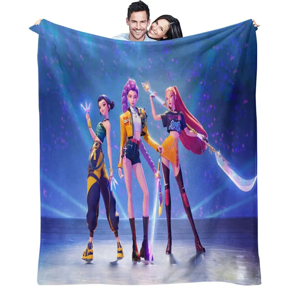 K-POP Demon Hunters Anime Characters Multipurpose Throw Blanket