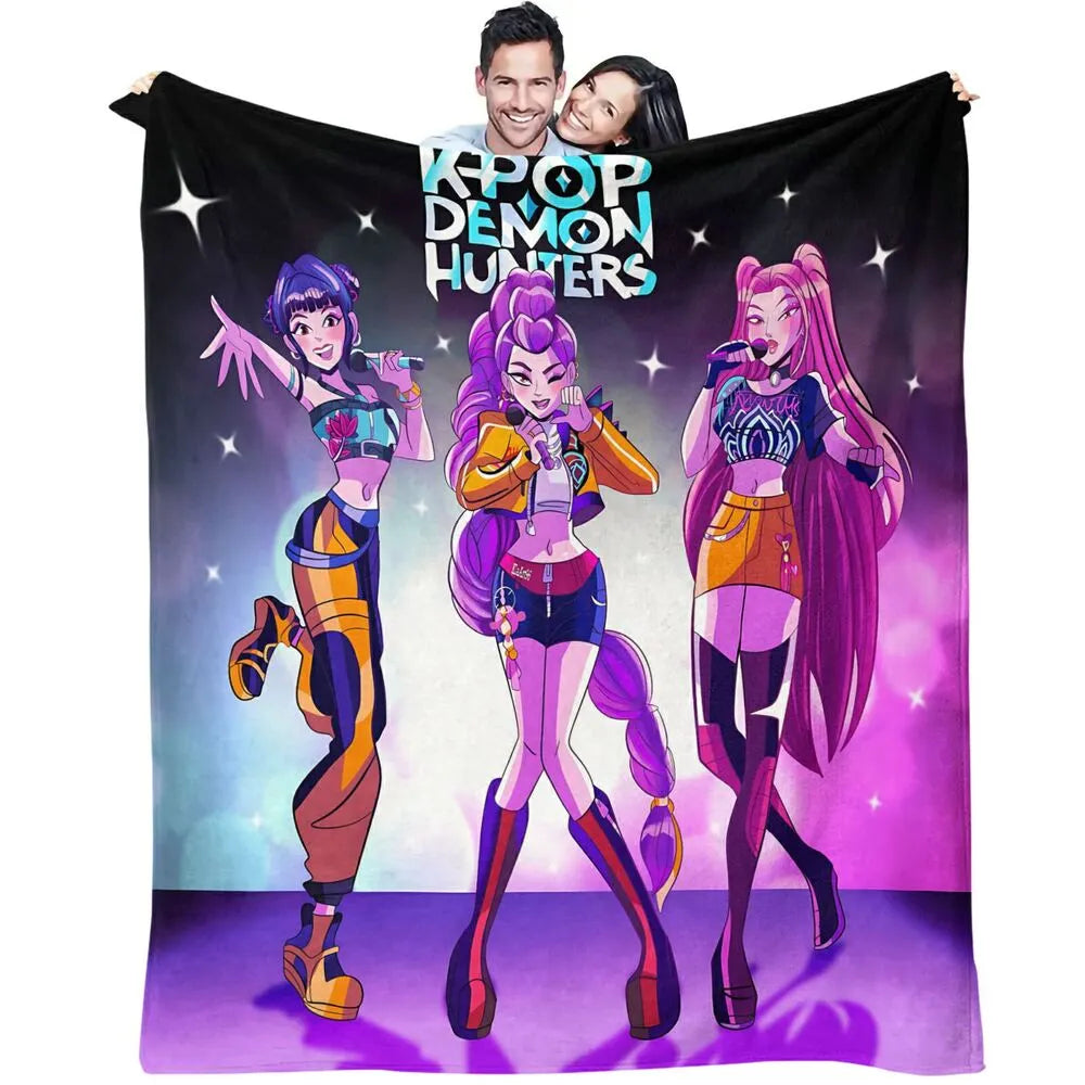 K-POP Demon Hunters Anime Characters Multipurpose Throw Blanket