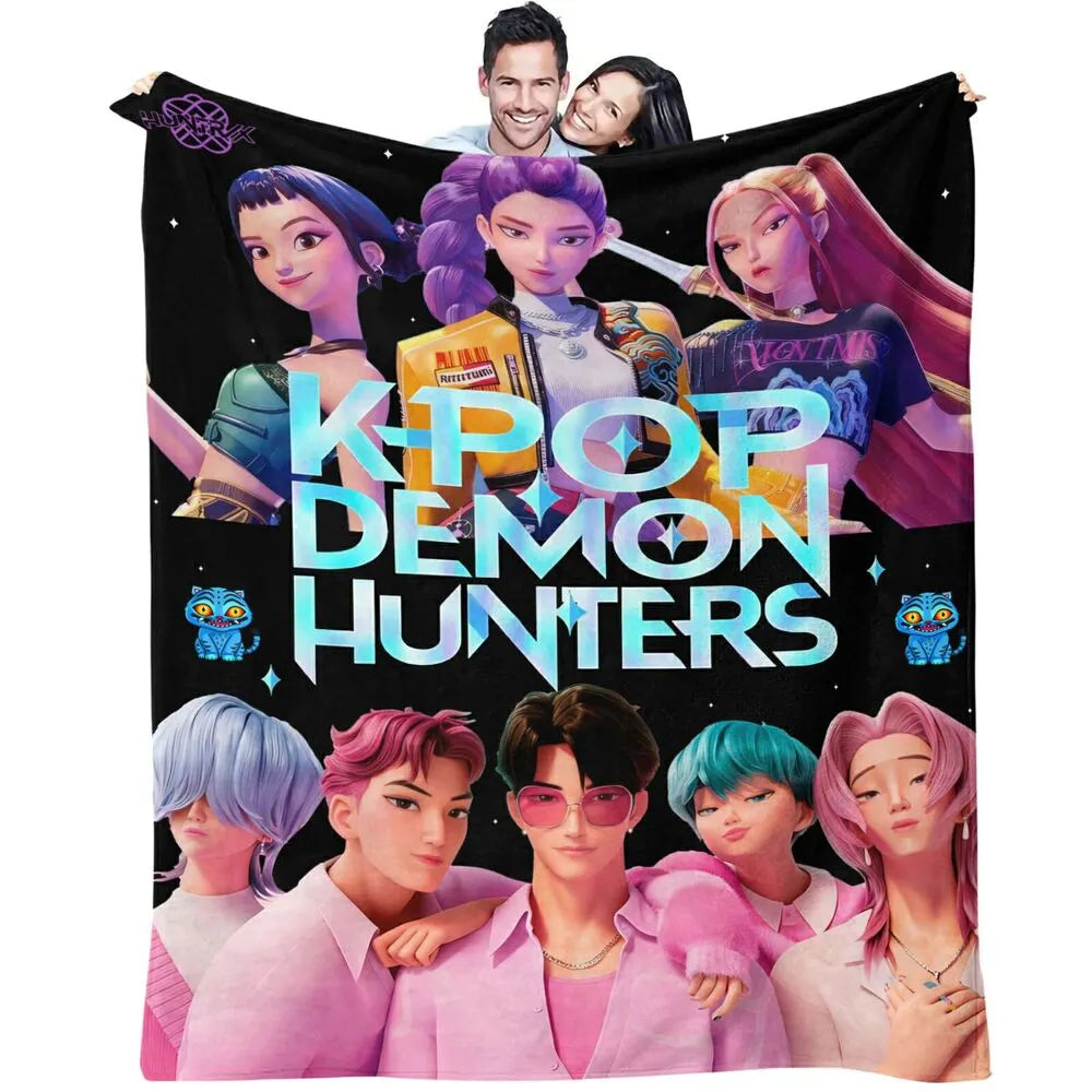 K-POP Demon Hunters Anime Characters Multipurpose Throw Blanket