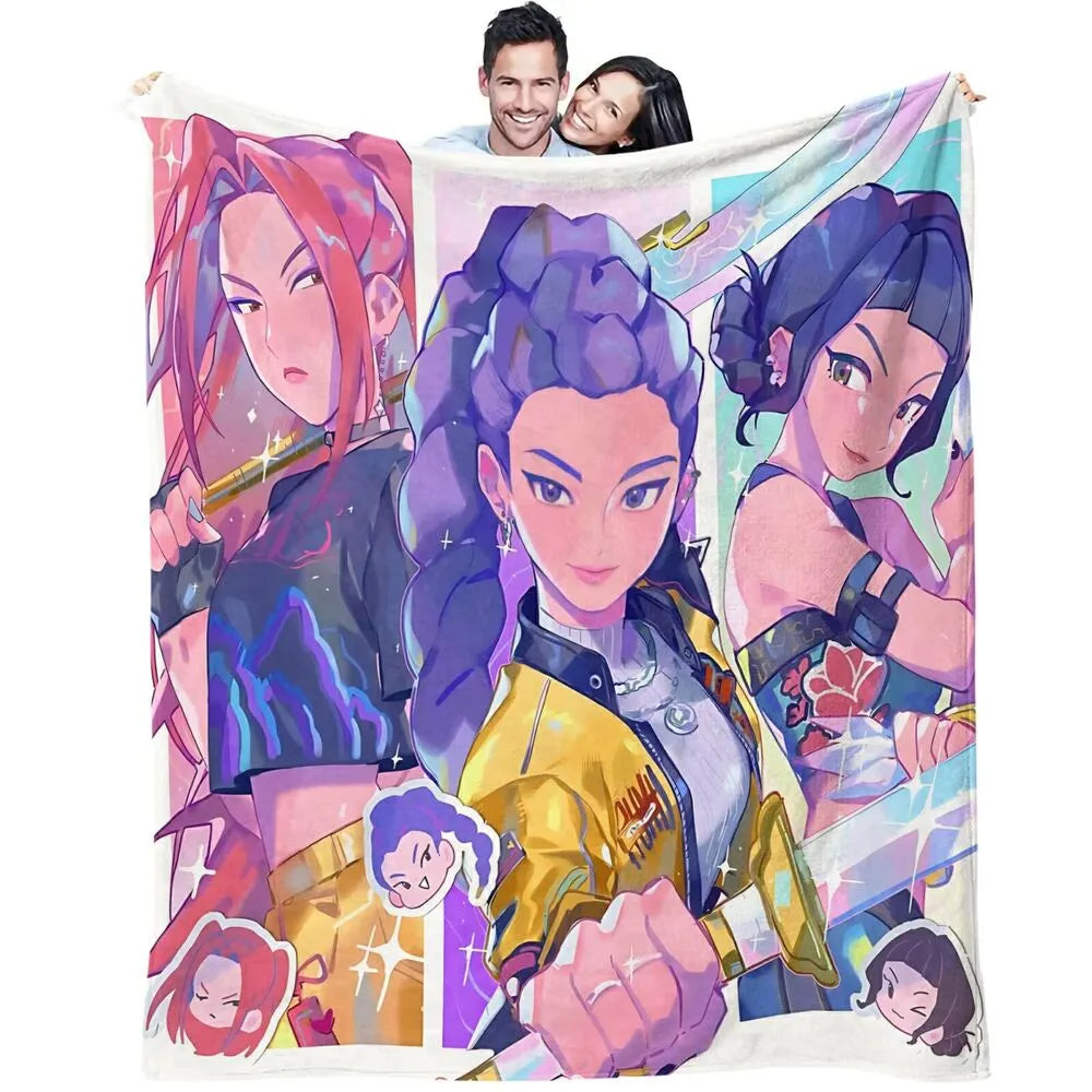 K-POP Demon Hunters Anime Characters Multipurpose Throw Blanket