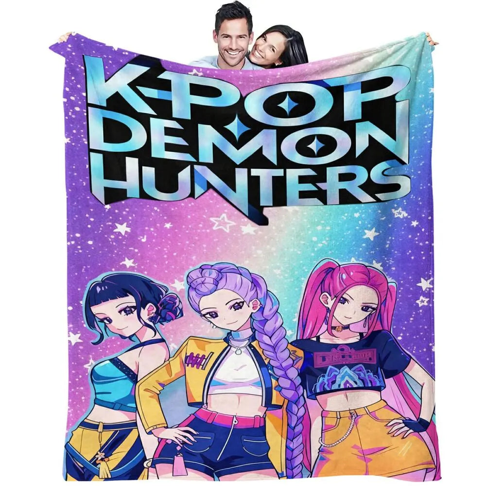 K-POP Demon Hunters Anime Characters Multipurpose Throw Blanket