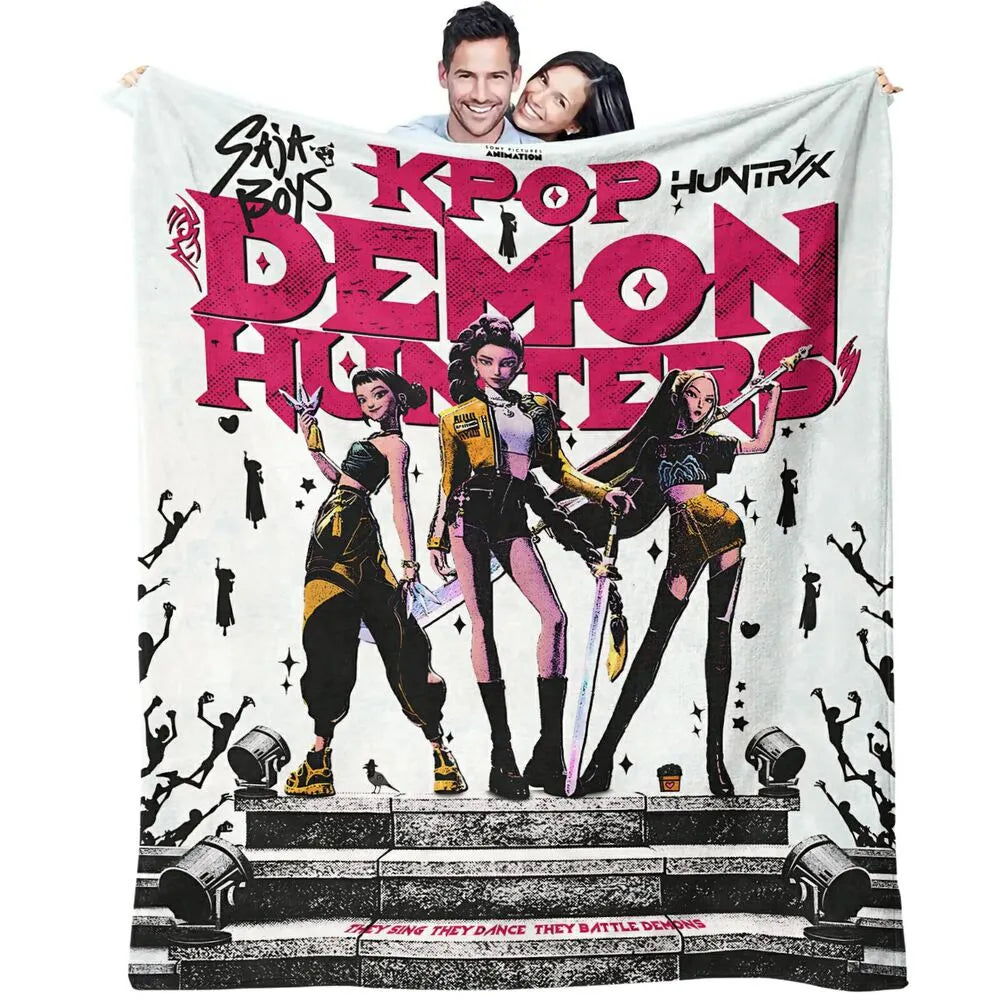 K-POP Demon Hunters Anime Characters Multipurpose Throw Blanket