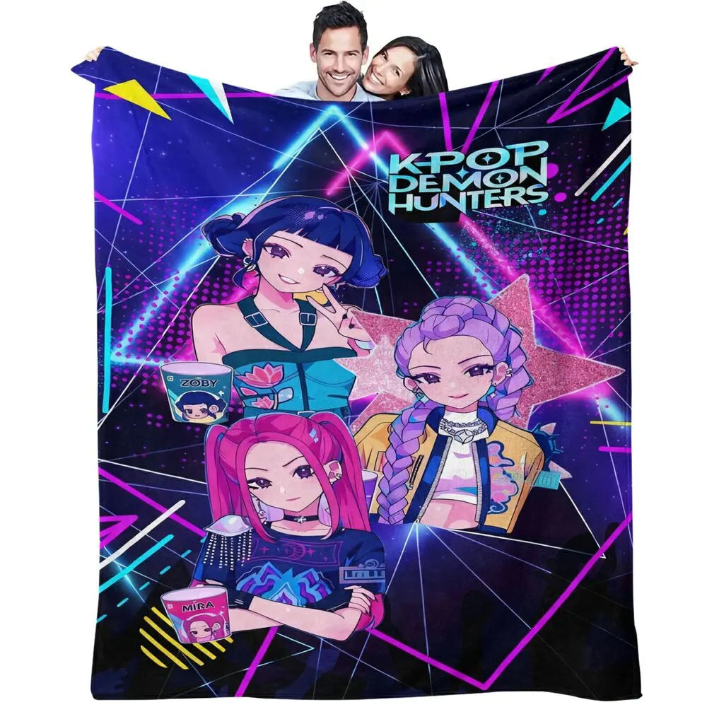 K-POP Demon Hunters Anime Characters Multipurpose Throw Blanket
