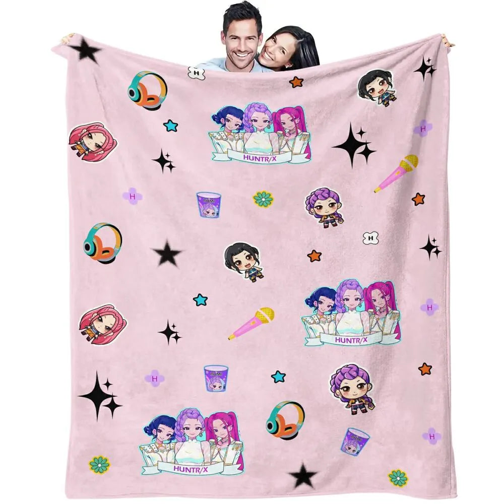 K-POP Demon Hunters Anime Characters Multipurpose Throw Blanket