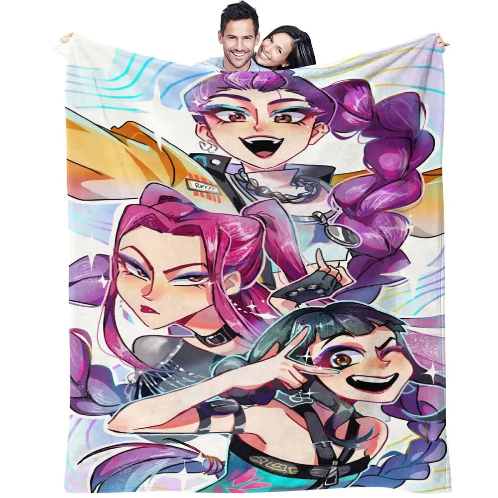 K-POP Demon Hunters Anime Characters Multipurpose Throw Blanket
