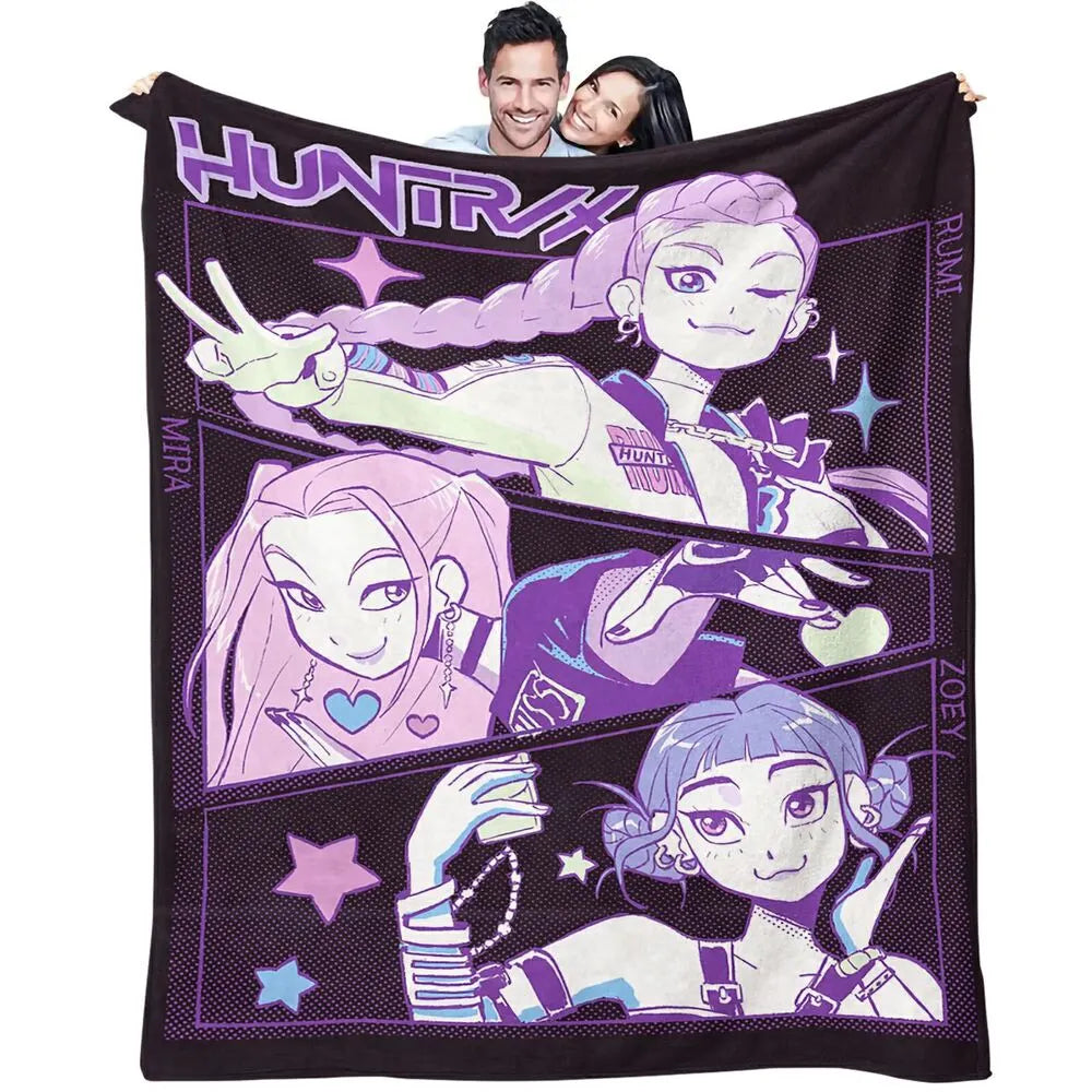 K-POP Demon Hunters Anime Characters Multipurpose Throw Blanket