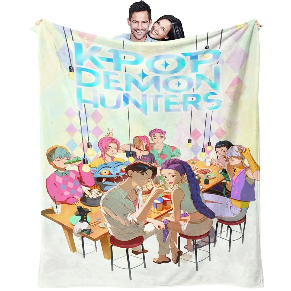 K-POP Demon Hunters Anime Characters Multipurpose Throw Blanket