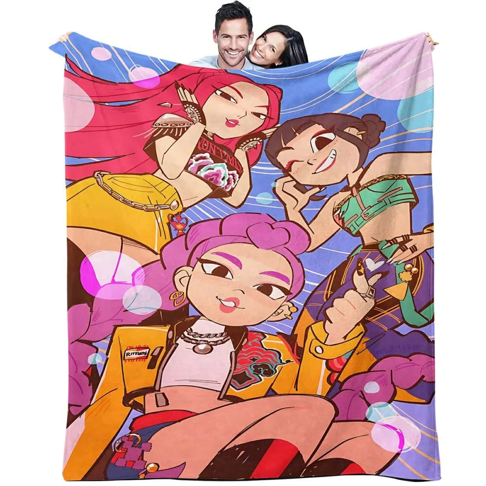 K-POP Demon Hunters Anime Characters Multipurpose Throw Blanket