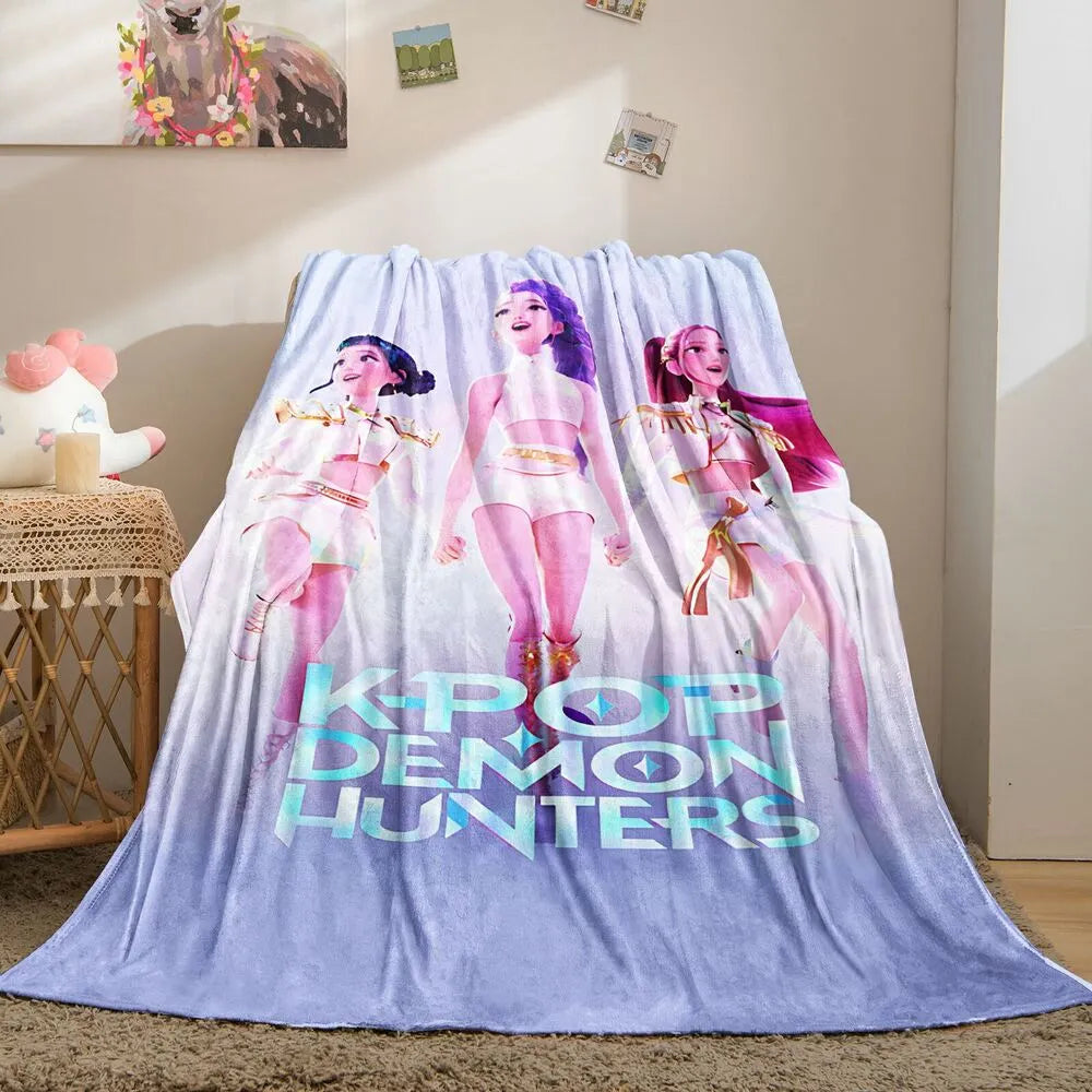 K-POP Demon Hunters Anime Characters Multipurpose Throw Blanket