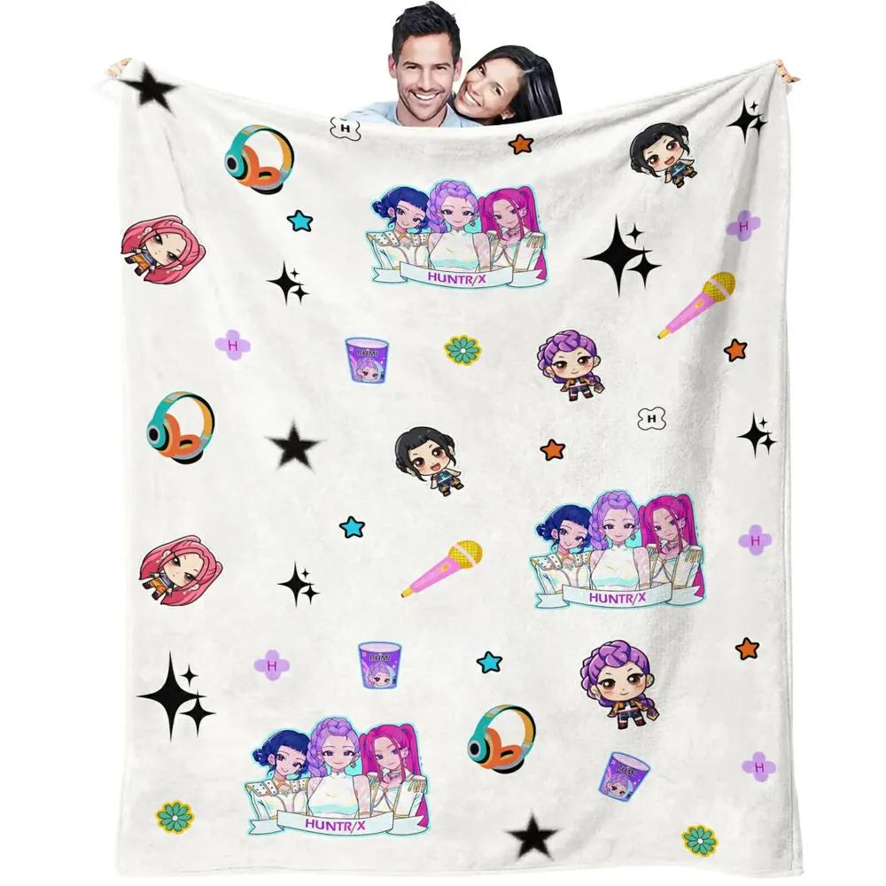 K-POP Demon Hunters Anime Characters Multipurpose Throw Blanket