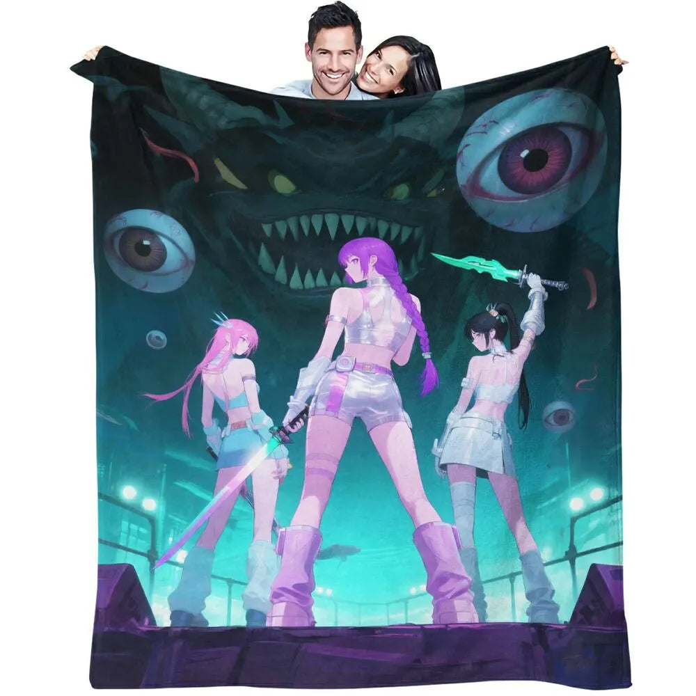 K-POP Demon Hunters Anime Characters Multipurpose Throw Blanket