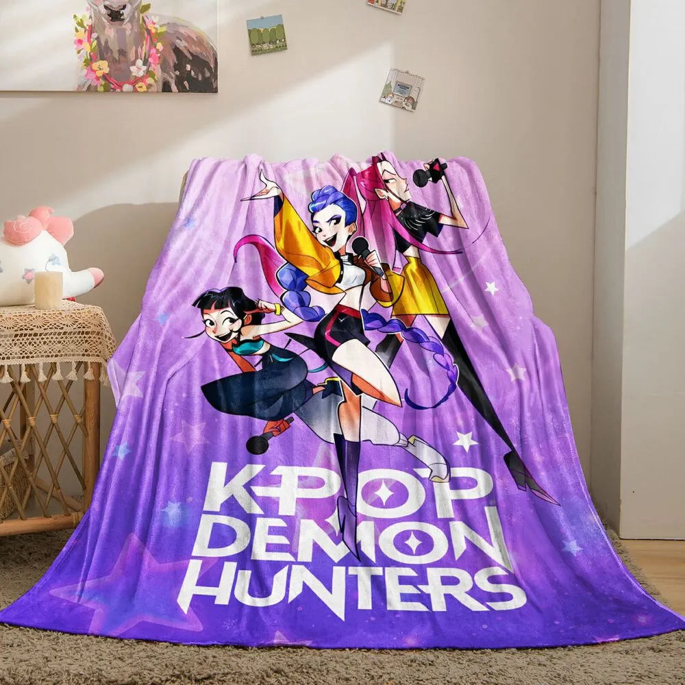 K-POP Demon Hunters Anime Characters Multipurpose Throw Blanket