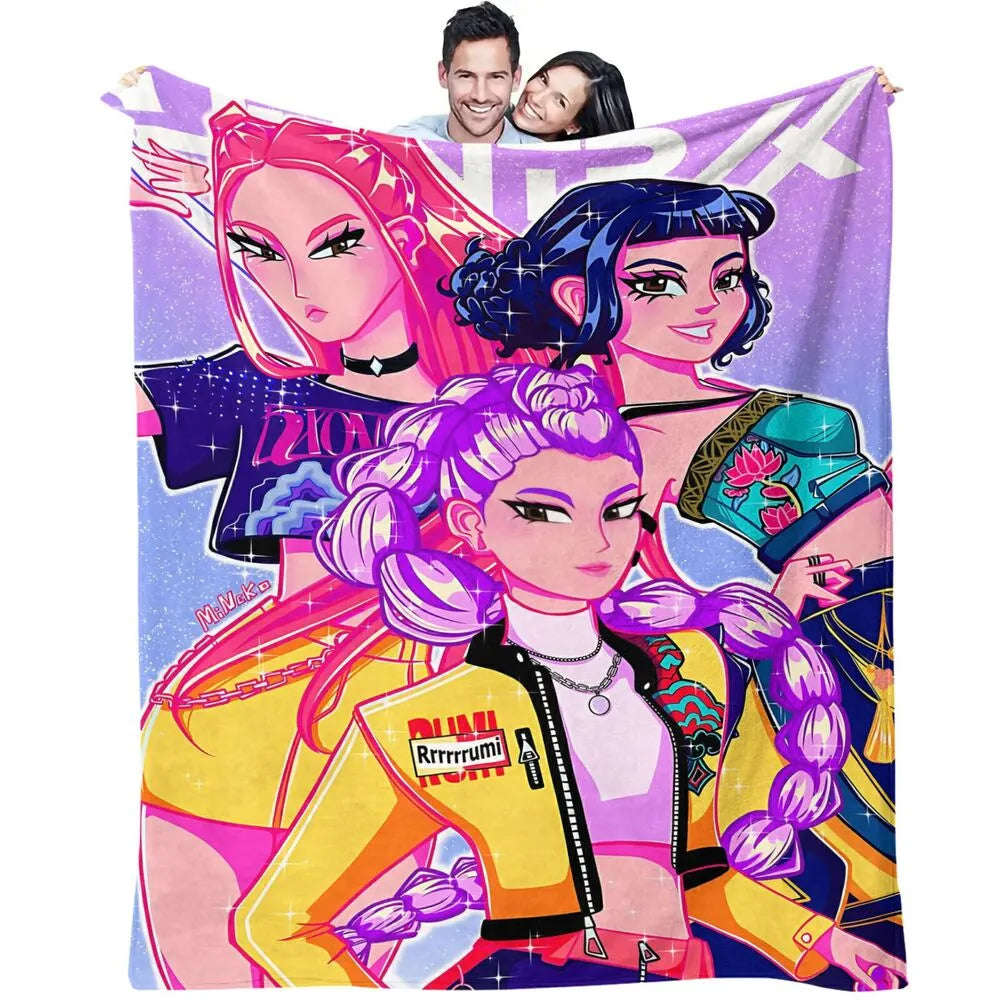 K-POP Demon Hunters Anime Characters Multipurpose Throw Blanket