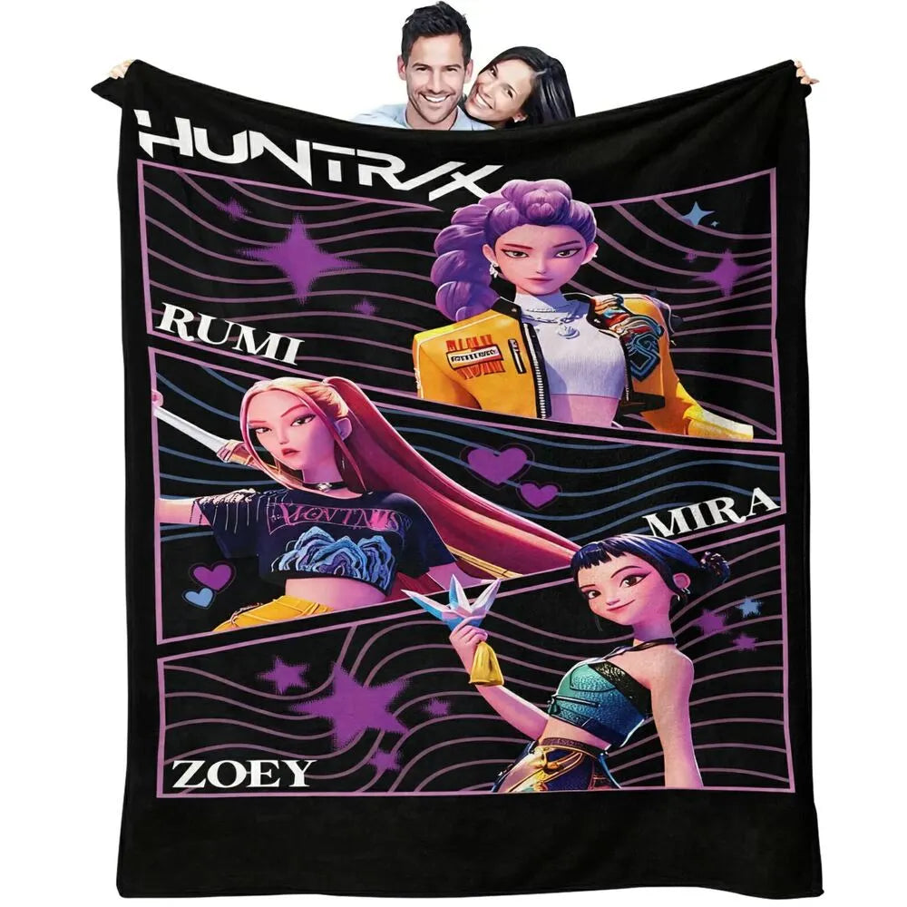 K-POP Demon Hunters Anime Characters Multipurpose Throw Blanket