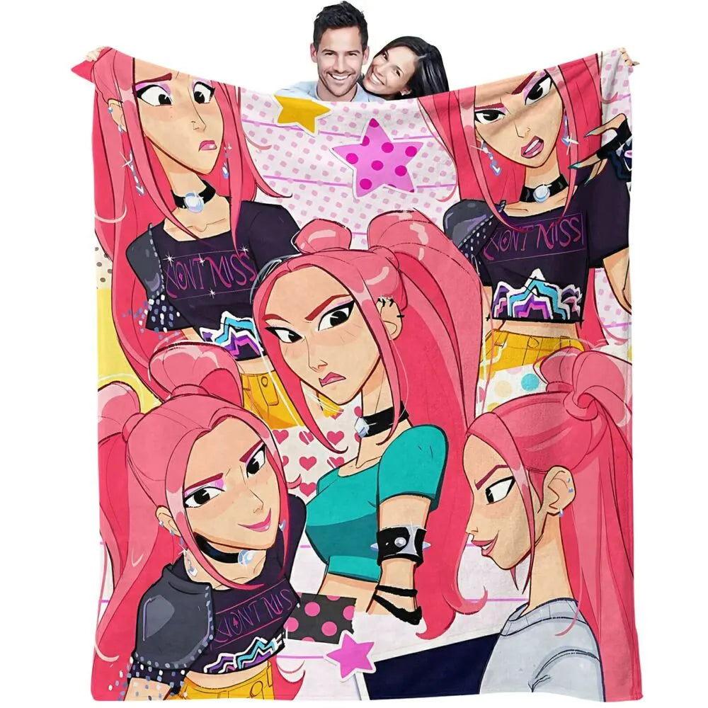 K-POP Demon Hunters Anime Characters Multipurpose Throw Blanket