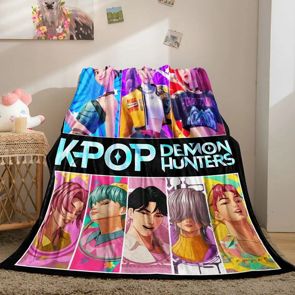 K-POP Demon Hunters Anime Characters Multipurpose Throw Blanket