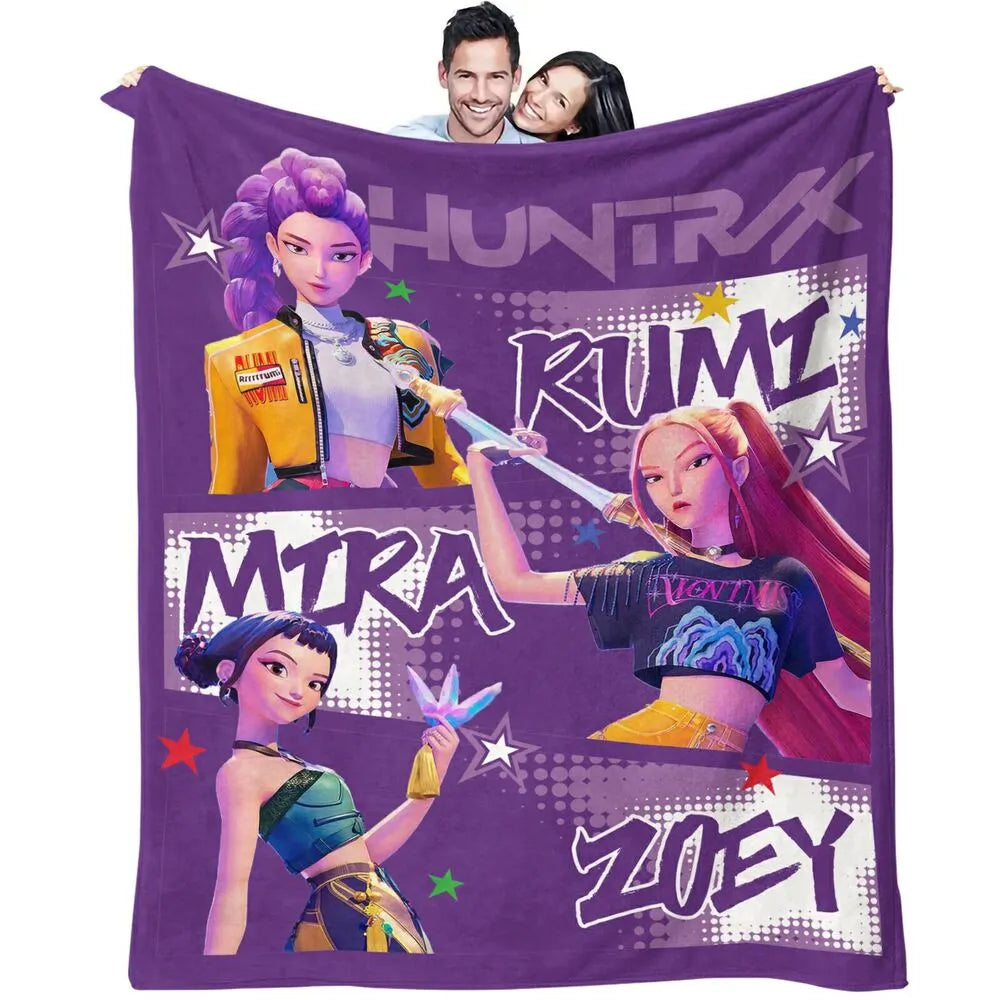 K-POP Demon Hunters Anime Characters Multipurpose Throw Blanket