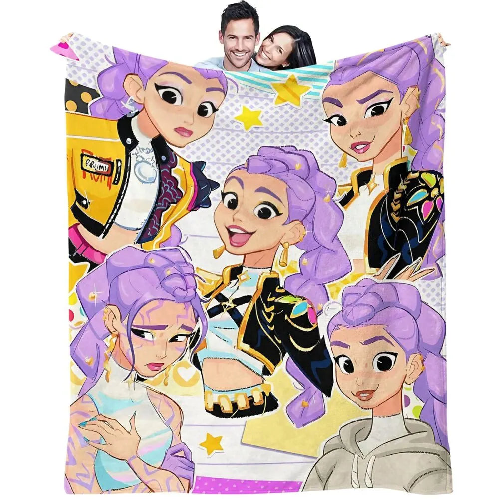 K-POP Demon Hunters Anime Characters Multipurpose Throw Blanket
