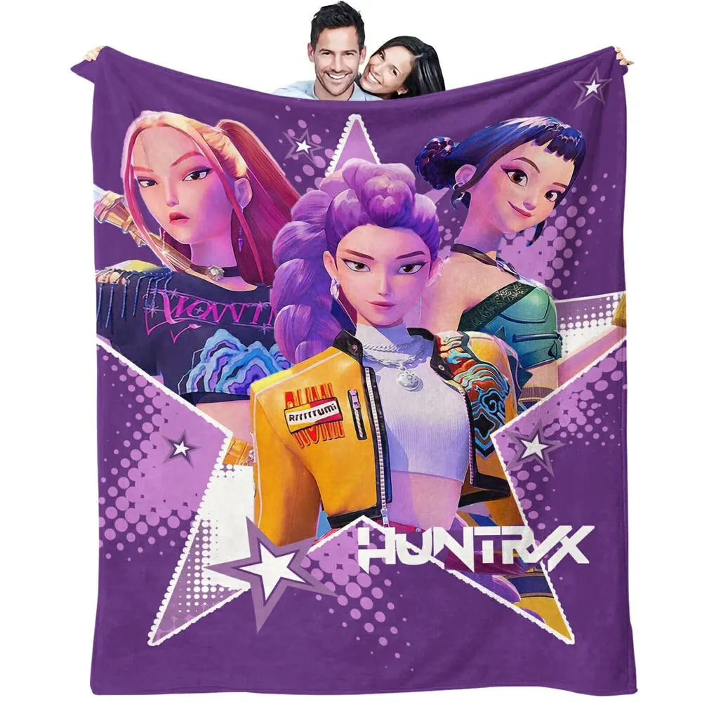 K-POP Demon Hunters Anime Characters Multipurpose Throw Blanket