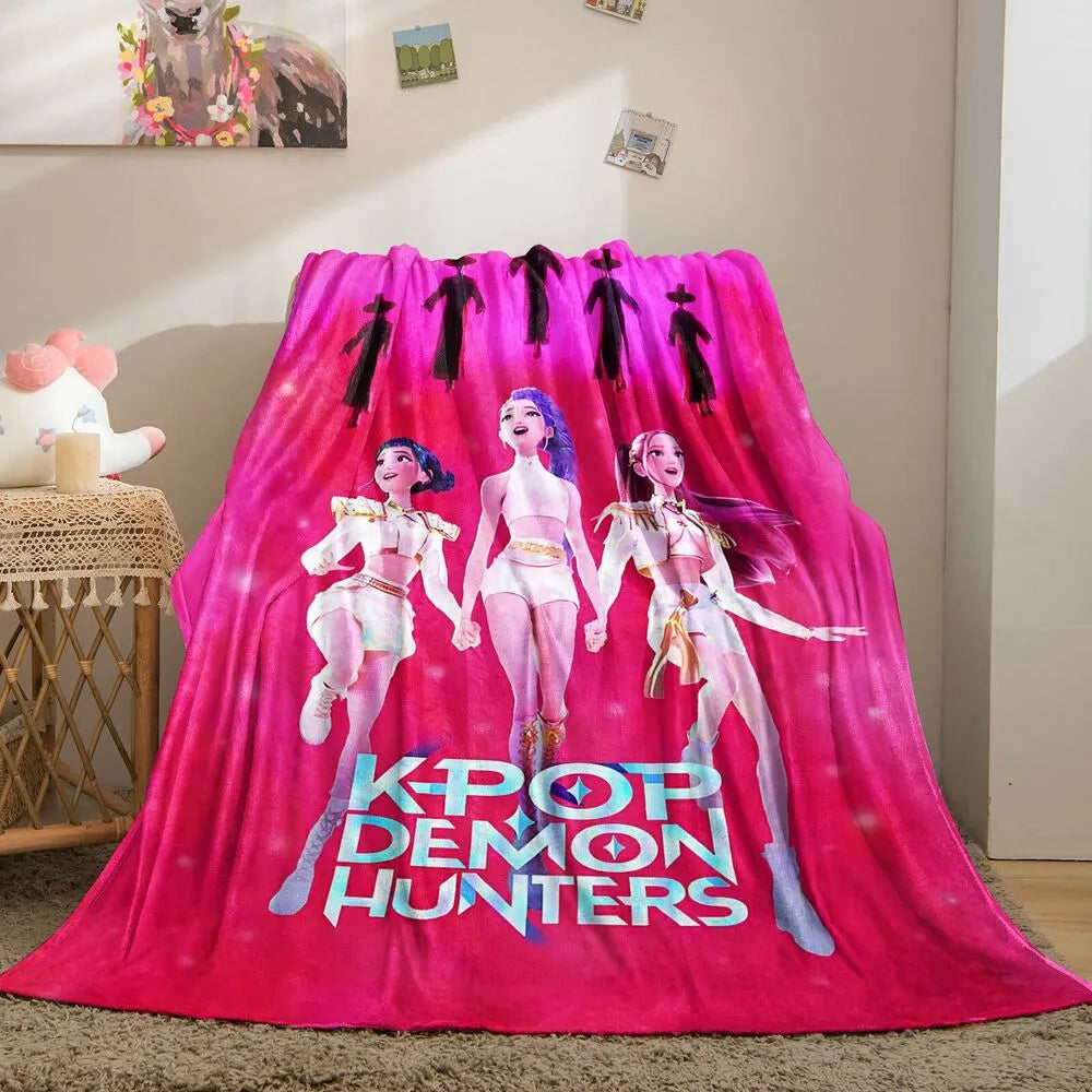 K-POP Demon Hunters Anime Characters Multipurpose Throw Blanket