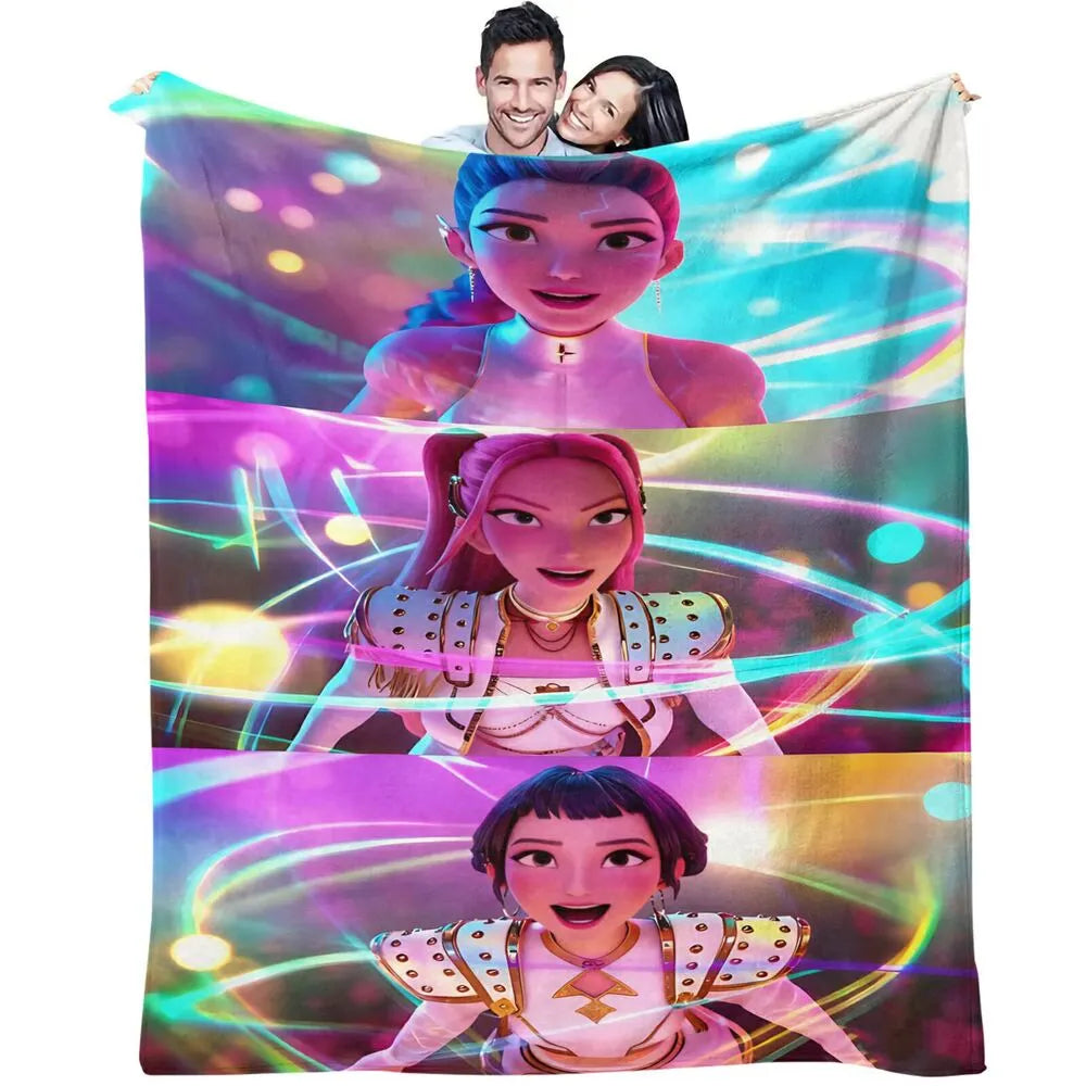 K-POP Demon Hunters Anime Characters Multipurpose Throw Blanket