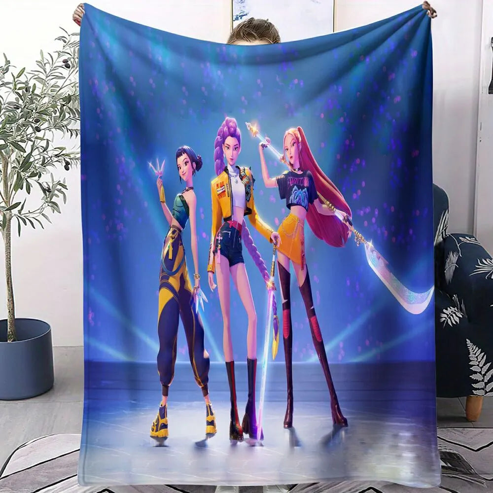 K-POP Demon Hunters Anime Characters Multipurpose Throw Blanket