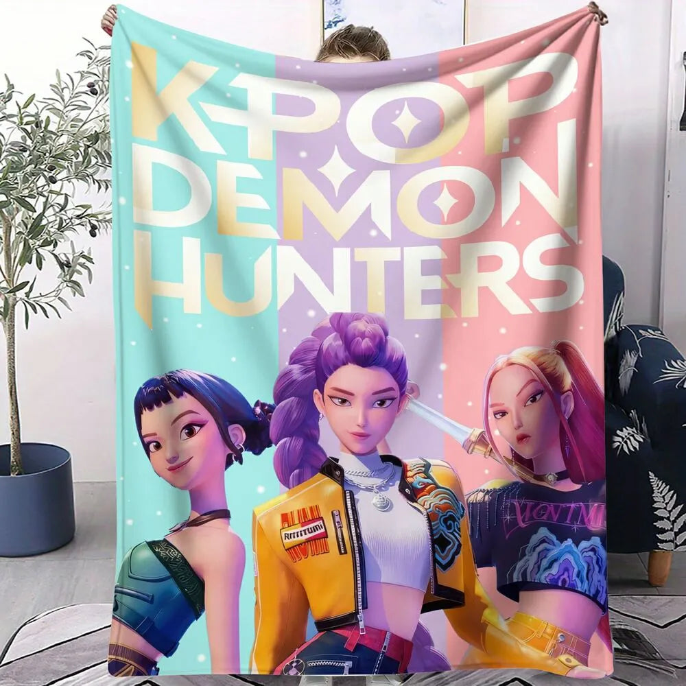 K-POP Demon Hunters Anime Characters Multipurpose Throw Blanket