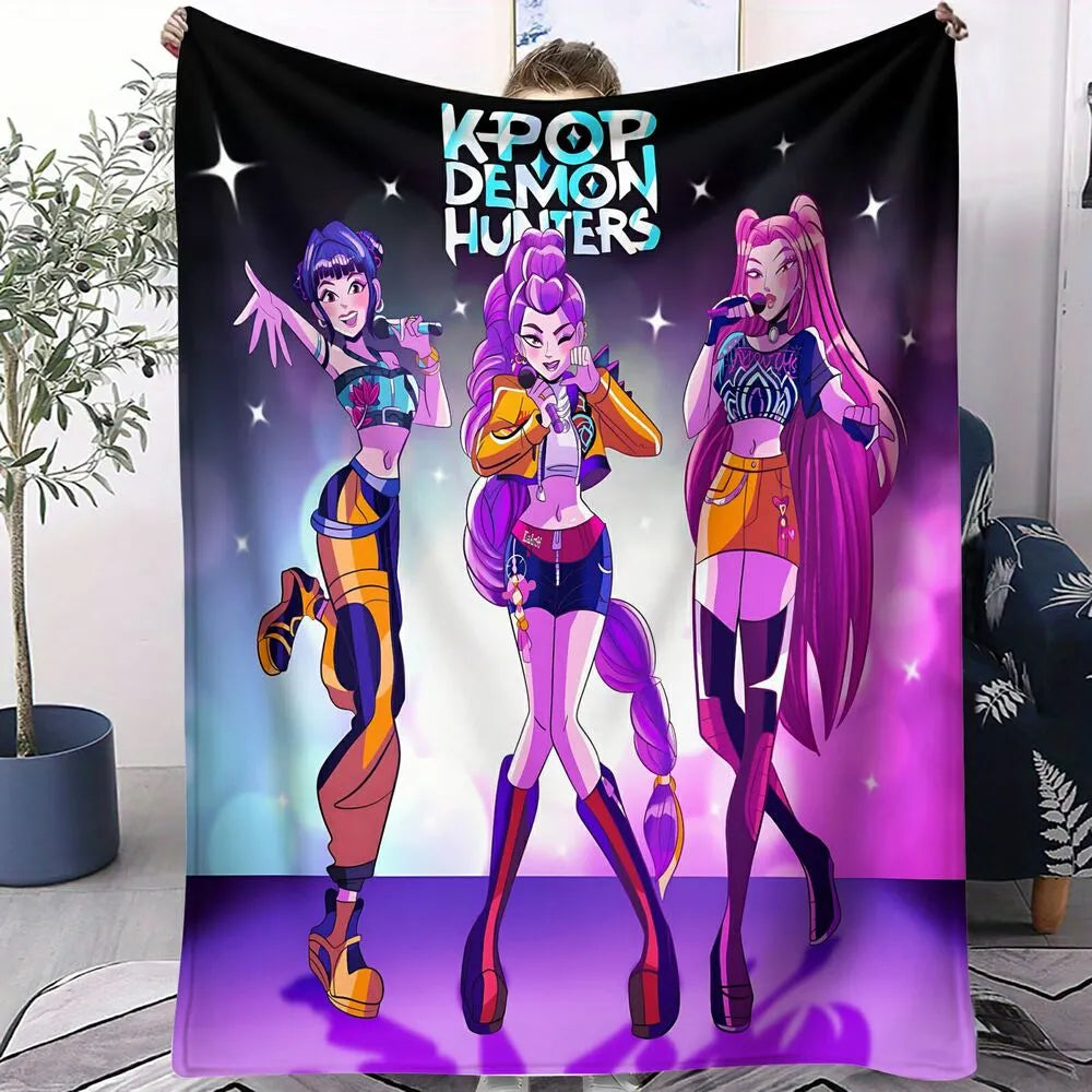 K-POP Demon Hunters Anime Characters Multipurpose Throw Blanket