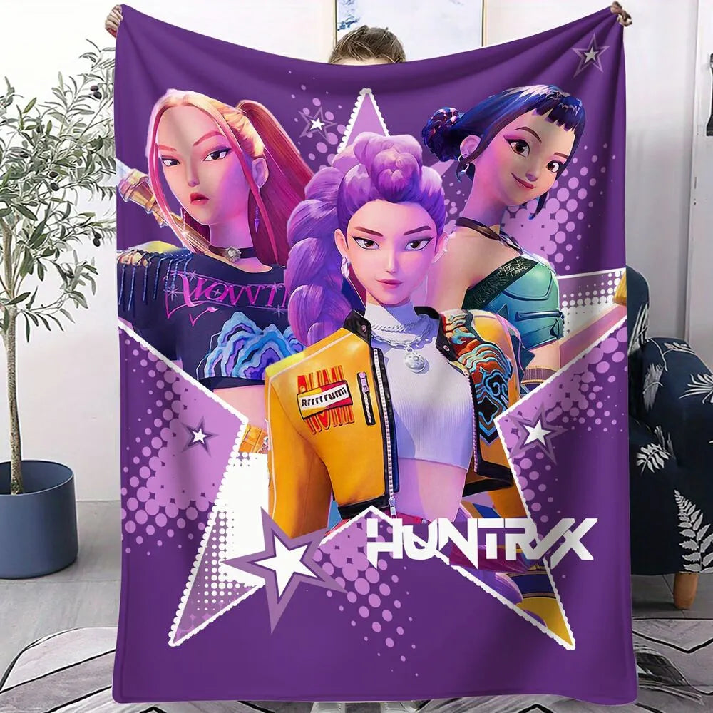 K-POP Demon Hunters Anime Characters Multipurpose Throw Blanket