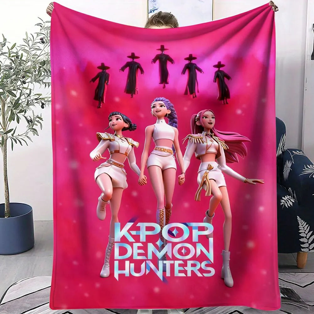 K-POP Demon Hunters Anime Characters Multipurpose Throw Blanket