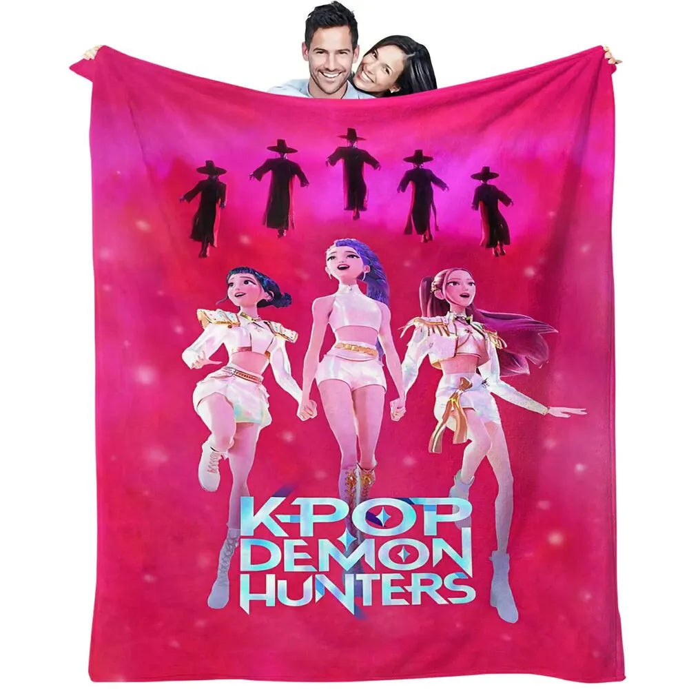 K-POP Demon Hunters Anime Characters Multipurpose Throw Blanket
