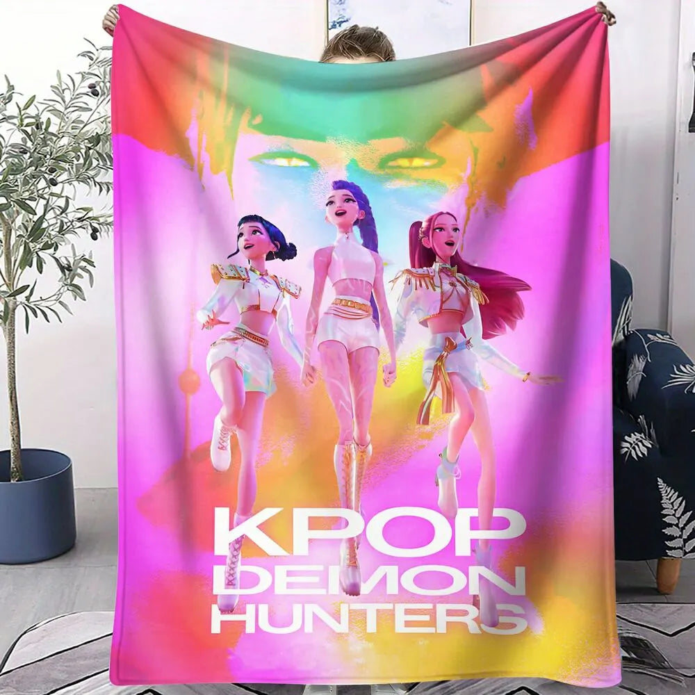 K-POP Demon Hunters Anime Characters Multipurpose Throw Blanket