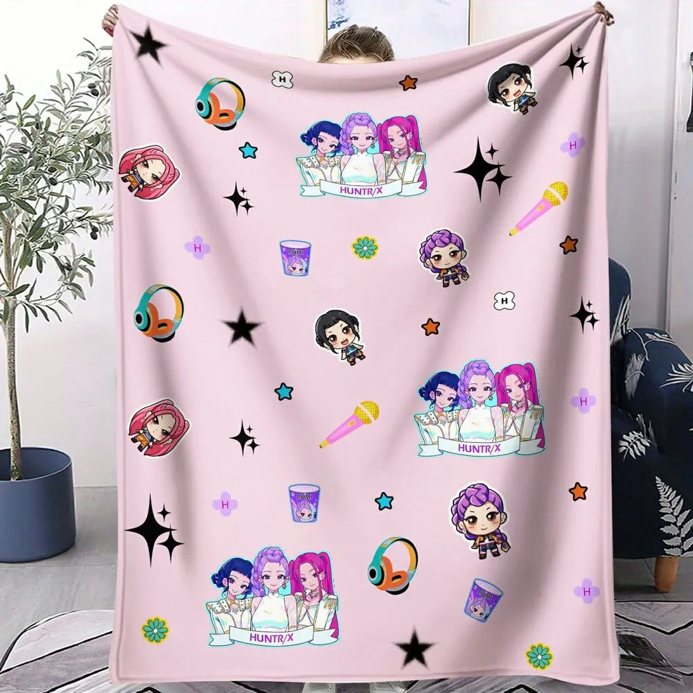 K-POP Demon Hunters Anime Characters Multipurpose Throw Blanket