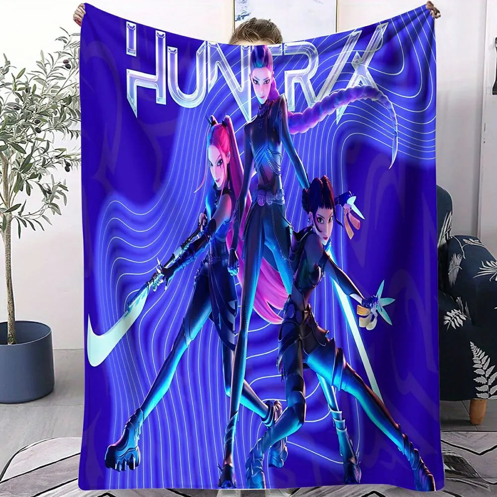 K-POP Demon Hunters Anime Characters Multipurpose Throw Blanket
