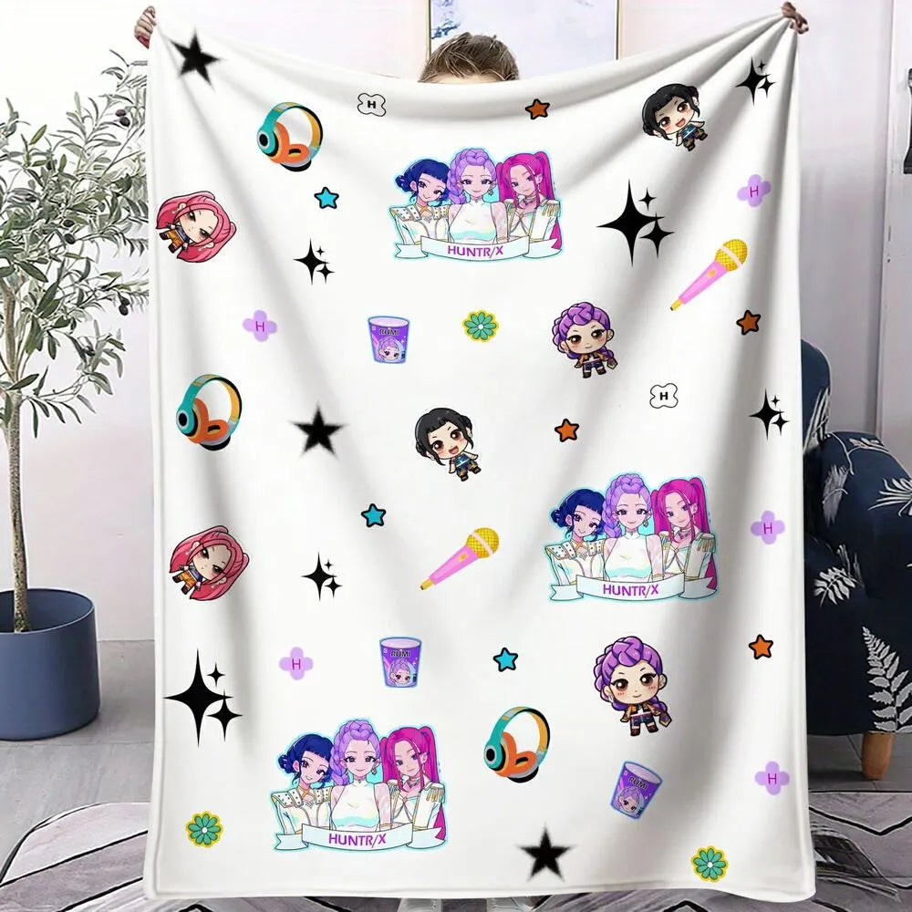 K-POP Demon Hunters Anime Characters Multipurpose Throw Blanket