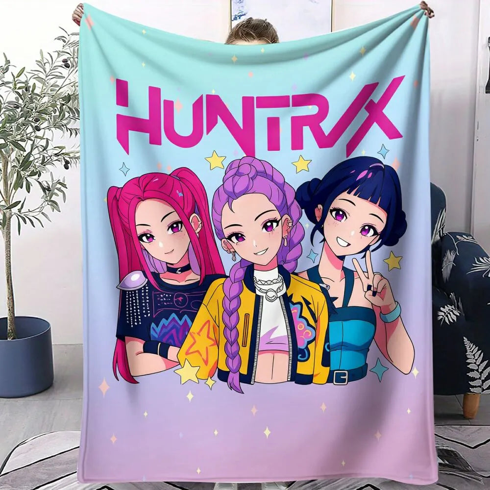 K-POP Demon Hunters Anime Characters Multipurpose Throw Blanket