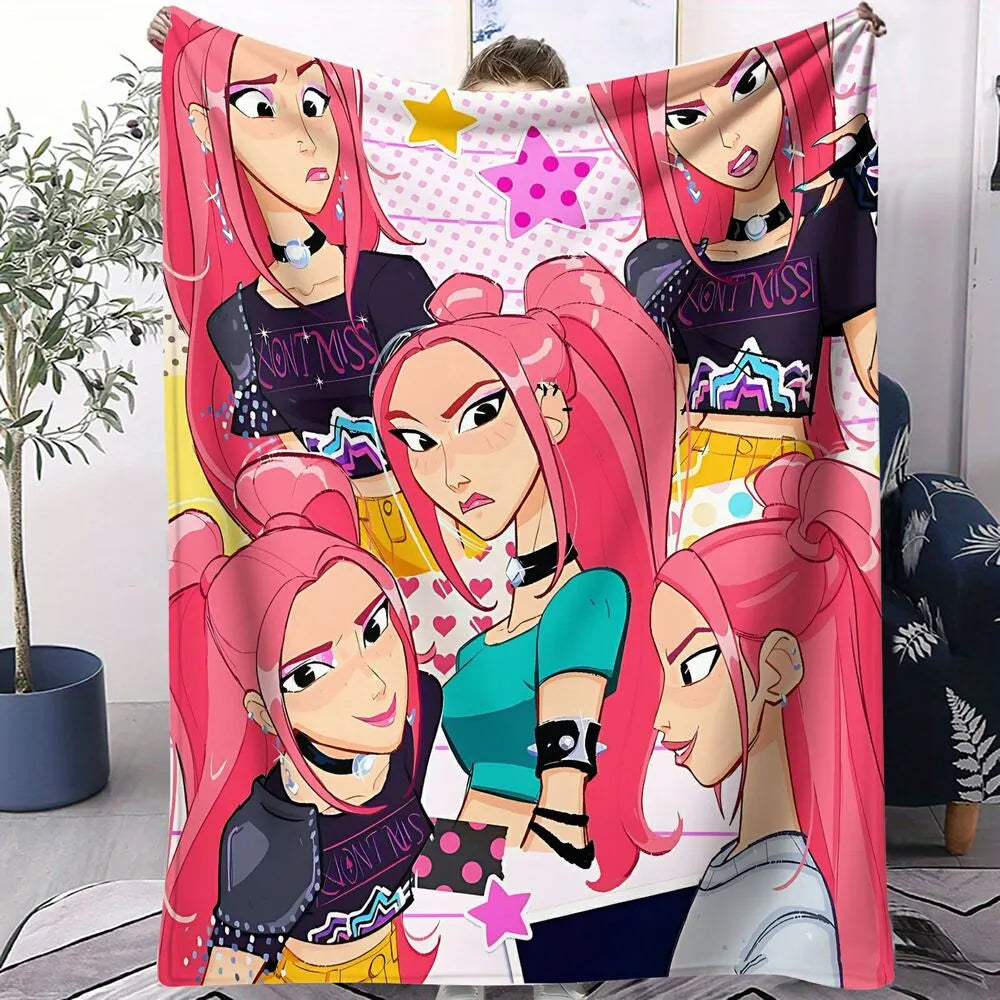 K-POP Demon Hunters Anime Characters Multipurpose Throw Blanket