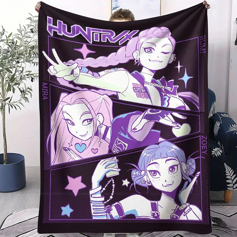 K-POP Demon Hunters Anime Characters Multipurpose Throw Blanket