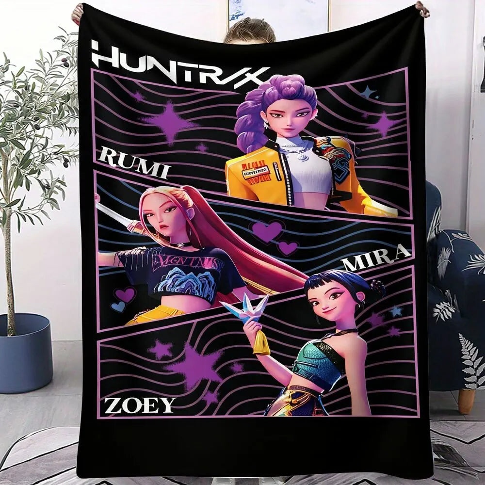 K-POP Demon Hunters Anime Characters Multipurpose Throw Blanket