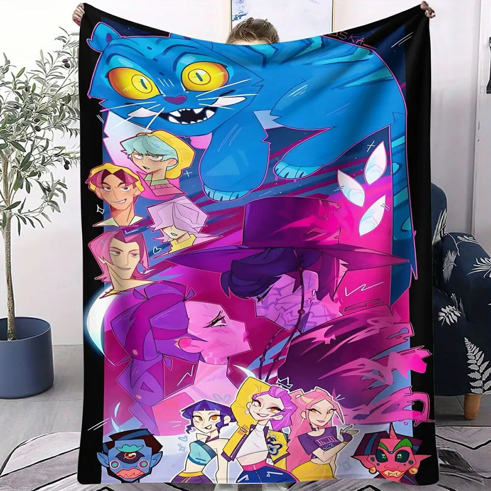 K-POP Demon Hunters Anime Characters Multipurpose Throw Blanket